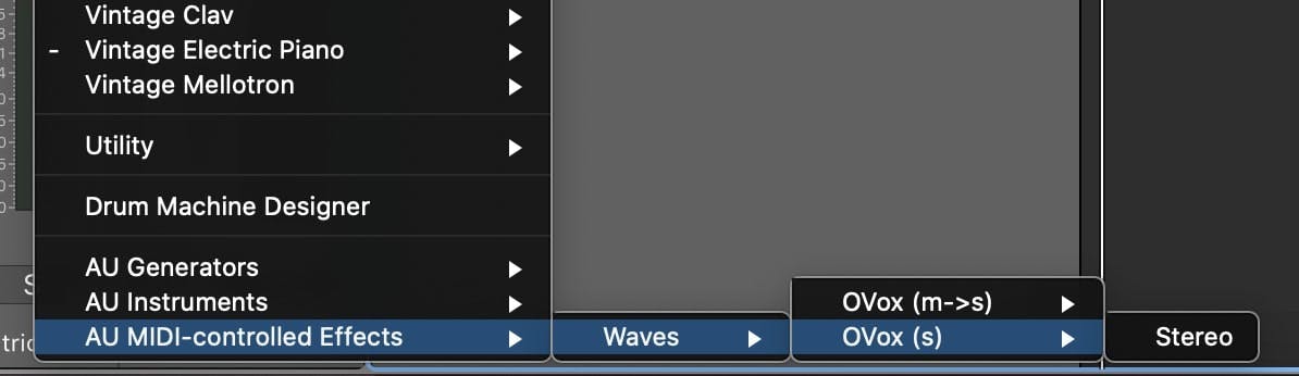 You will find OVox under the ‘AU MIDI-controlled Effects’ category.