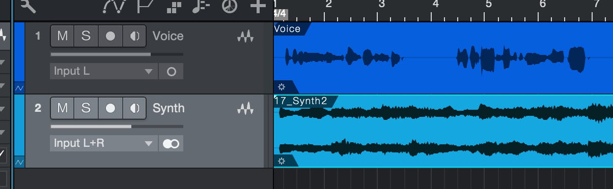 Create another track and record or import your instrument signal